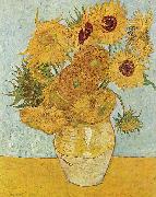 Vincent Van Gogh Vase with Twelve Sunflowers, August oil painting reproduction